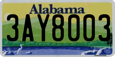 AL license plate 3AY8003