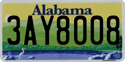 AL license plate 3AY8008