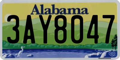 AL license plate 3AY8047