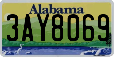 AL license plate 3AY8069