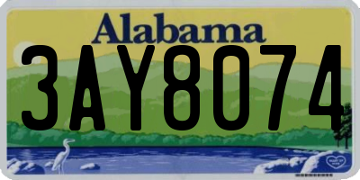 AL license plate 3AY8074