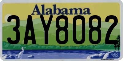 AL license plate 3AY8082