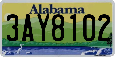 AL license plate 3AY8102