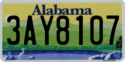 AL license plate 3AY8107