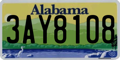 AL license plate 3AY8108
