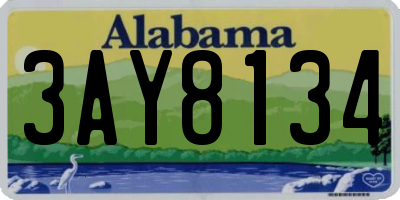 AL license plate 3AY8134