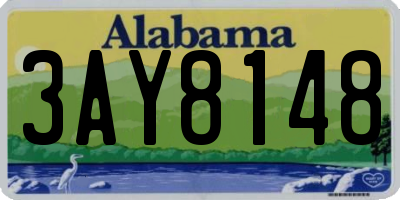 AL license plate 3AY8148