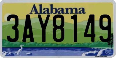 AL license plate 3AY8149