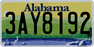 AL license plate 3AY8192