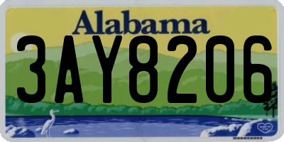 AL license plate 3AY8206