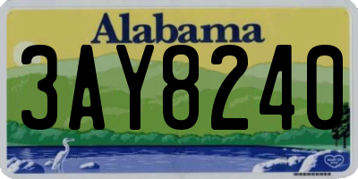 AL license plate 3AY8240