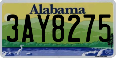 AL license plate 3AY8275