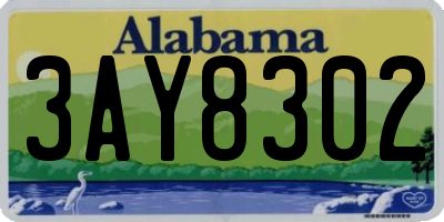AL license plate 3AY8302
