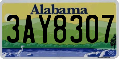 AL license plate 3AY8307