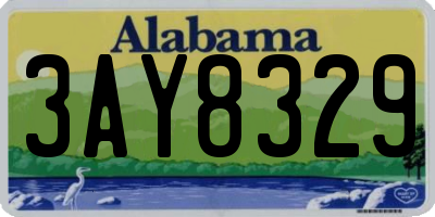 AL license plate 3AY8329