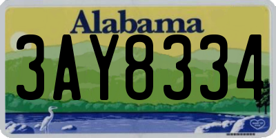 AL license plate 3AY8334
