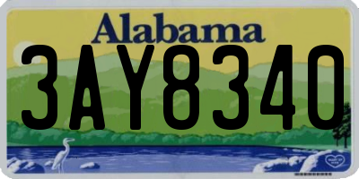 AL license plate 3AY8340