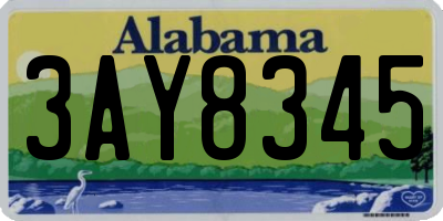 AL license plate 3AY8345