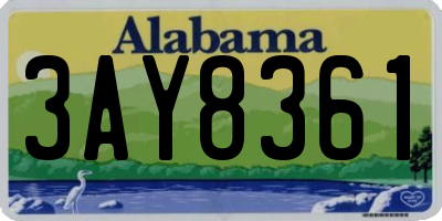 AL license plate 3AY8361