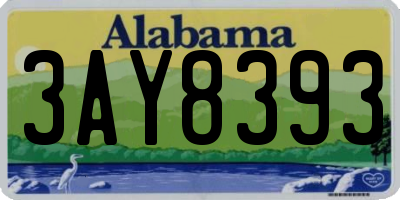 AL license plate 3AY8393