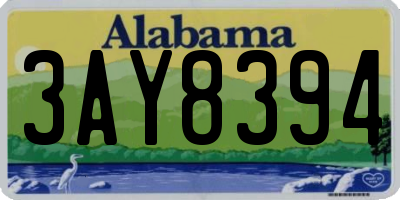 AL license plate 3AY8394