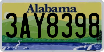 AL license plate 3AY8398
