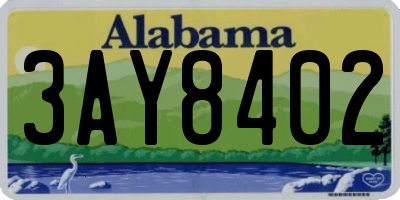 AL license plate 3AY8402