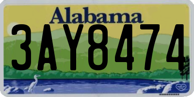 AL license plate 3AY8474
