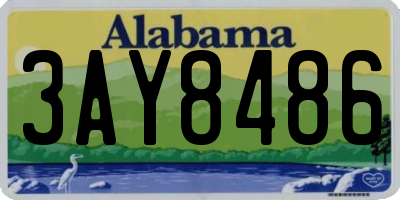 AL license plate 3AY8486