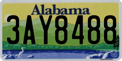 AL license plate 3AY8488