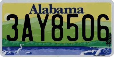 AL license plate 3AY8506