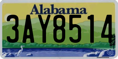 AL license plate 3AY8514