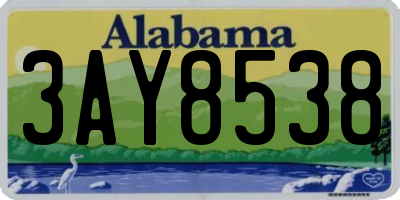 AL license plate 3AY8538