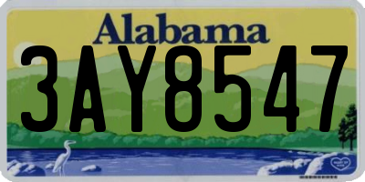 AL license plate 3AY8547
