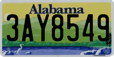 AL license plate 3AY8549