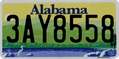 AL license plate 3AY8558