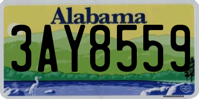 AL license plate 3AY8559