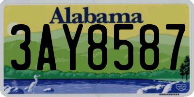 AL license plate 3AY8587