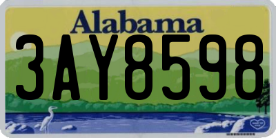 AL license plate 3AY8598