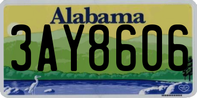 AL license plate 3AY8606