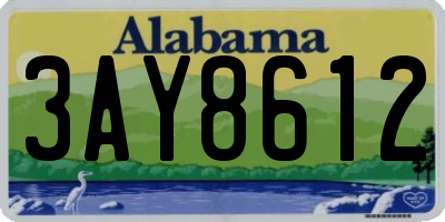 AL license plate 3AY8612