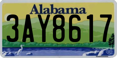 AL license plate 3AY8617