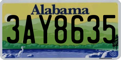 AL license plate 3AY8635