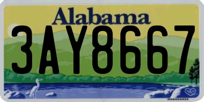 AL license plate 3AY8667
