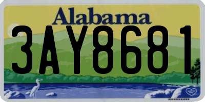 AL license plate 3AY8681
