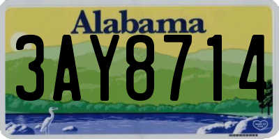 AL license plate 3AY8714