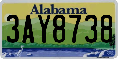 AL license plate 3AY8738