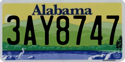 AL license plate 3AY8747