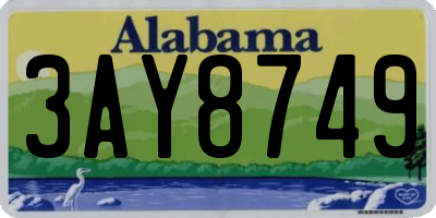 AL license plate 3AY8749