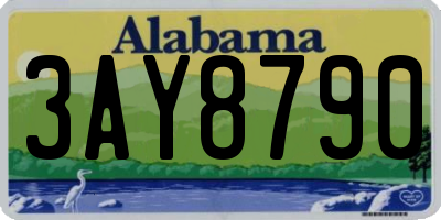 AL license plate 3AY8790